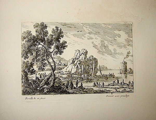 Perelle Gabriel (1603-1677) [Paesaggio con marina] 1835 ca. Parigi 